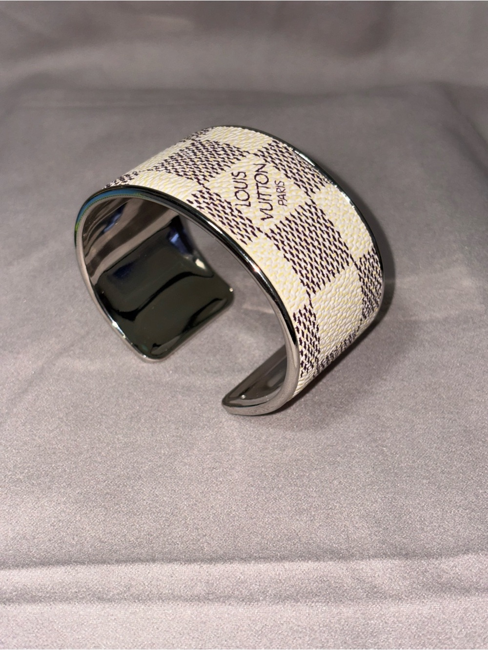 Louis Vuitton Cream/Tan Damier Azur Wide Cuff Bracelet